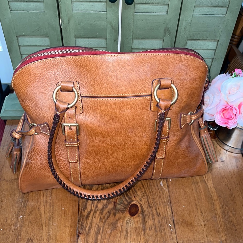 Dooney & Bourke Florentine Leather Domed Buckle Satchel